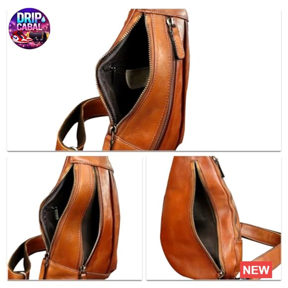 Genuine Leather Crossbody Sling Backpack for Travel Hiking main image 7